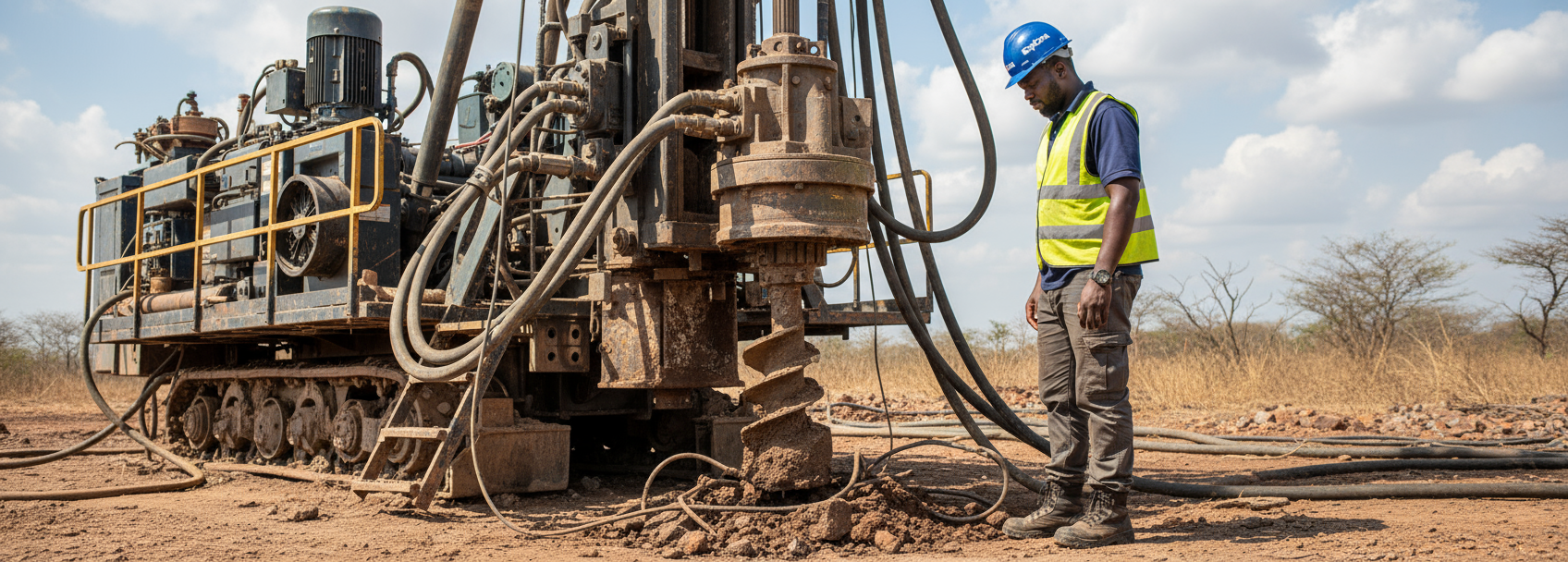 Contrôle qualité des sols avec foreuse